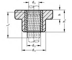 COJINETE CON BRIDA PARA CASQUILLO GUIA A BOLAS Ø 15 MM 70X35 MM  REF. FIBRO 2031.41.015.10